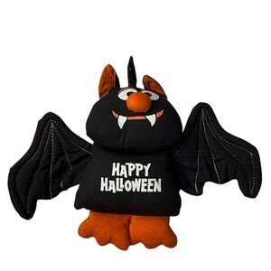 VINTAGE WALLACE BERRIE BLACK ORANGE HAPPY HALLOWEEN‎ BORIS BAT PLUSH CIRCA 1982